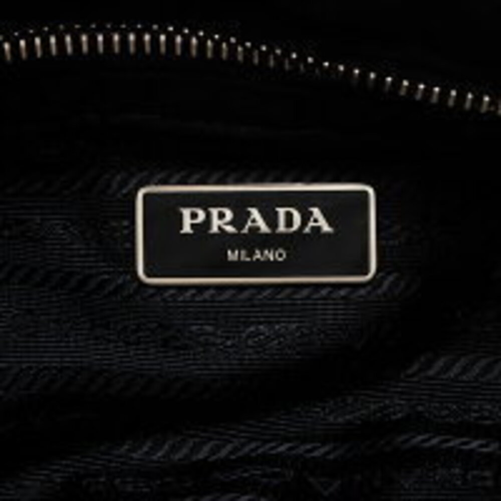 Prada Padent Triangle Logo Handbag Clutch Black - Picture 12 of 13